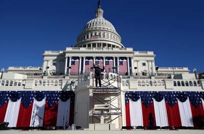 El escenario está listo para el acto político del presidente Obama(AFP / John Moore)