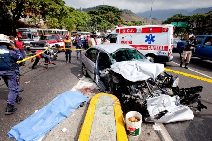 Accidente de transito en el puente El Guanabano, frente a la estacion