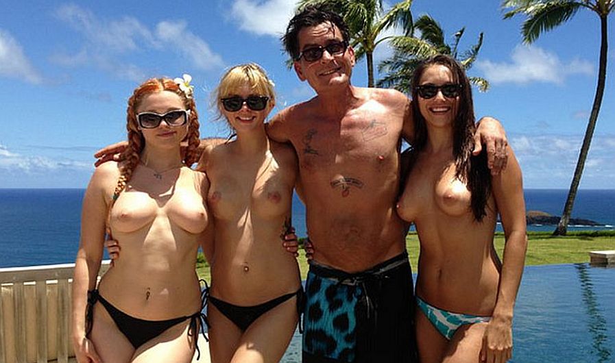  Jayme Langford, Jana Jordan y Celeste Star, son las compañeras de viaje de Sheen. (Foto TMZ)