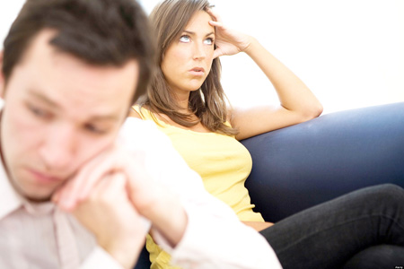 Young couple not communicating after an argument