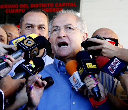  Antonio Ledezma agradeció el apoyo recibido para su reelección como alcalde metropolitano, de 700 mil electores.