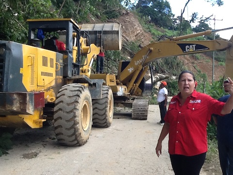 La alcaldesa de Zamora se apersonó en el lugar de los deslizamientos de tierra