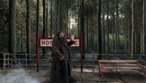 En esta imagen difundida por Universal Orlando, el personaje Hagrid de "Harry Potter" en una escena de la atracción Hogwarts Express que abrirá este verano en los parques de los estudios Universal en Orlando. (AP Foto/Universal Orlando)