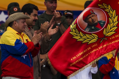 El acto de los militares en apoyo al Gobierno de Maduro se realizó con la presencia de la ministra de Defensa y el presidente de la Asamblea Nacional, entre otros funcionarios 