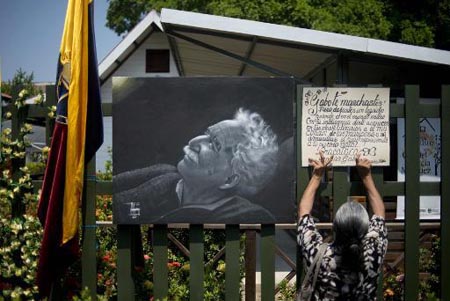 El frente de la casa donde nación el Nóbel de Literatura Gabriel García Márquez, actualmente museo, en Aracataca, en el departamento de Magdalena, norte de Colombia AFP / EITAN ABRAMOVICH 