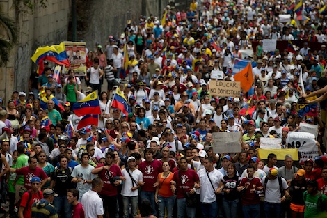  La manifestación se realizó desde Ciudad Banesco hasta Chacao Foto: AP 