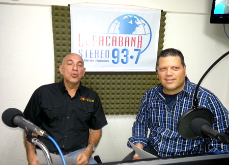 Hugo Rodríguez, presidente de la Cámara de Comercio de Guarenas entrevistado por el periodista Emilio Materán