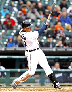 WDetroit Tigers' Miguel Cabrera hits a two-run home run against the Baltimore--AP Photo-Paul Sancya