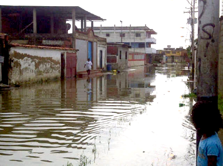 75 viviendas se anegaron en Higuerote tras fuertes lluvias