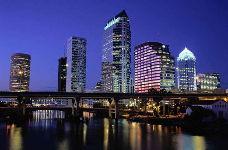 Centro de la ciudad de Tampa en Florida, EE UU