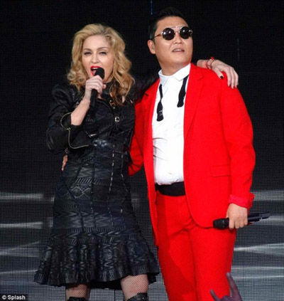 El coreano PSY acompañó a la superestrella durante su concierto en Nueva York