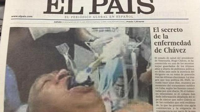 Edición impresa con la foto falsa de Chávez intubado