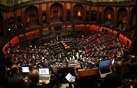 El parlamento italiano durante las elecciones presidenciales en Roma