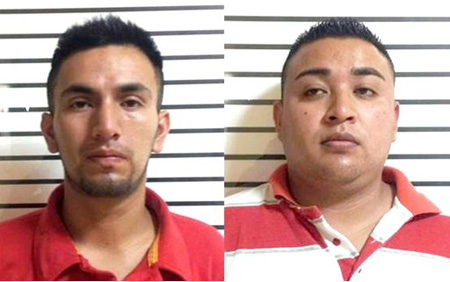 Foto sin fecha difundida por la procuraduría de México el lunes 13 de mayo de 2013, de los detenidos, Manuel Alejandro Pérez de Jesés, de 24 años, izquierda, y David Hernández Cruz, de 24.