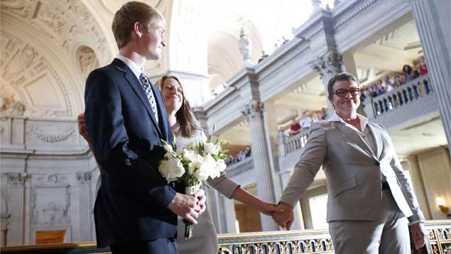 Kristin Perry y Sandra Stier se casaron la tarde del viernes en San Francisco después de 14 años de noviazgo