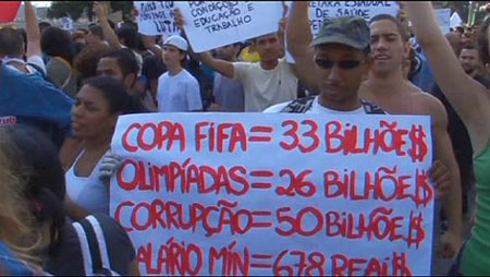 Las protestas que se repiten diariamente en Brasil comenzaron en Sao Paulo exclusivamente por el aumento de las tarifas de transporte público, pero se extendieron con críticas a la corrupción.