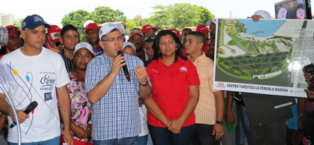 Aspecto de la intervención de Elías Jaua durante el evento realizado en Barlovento