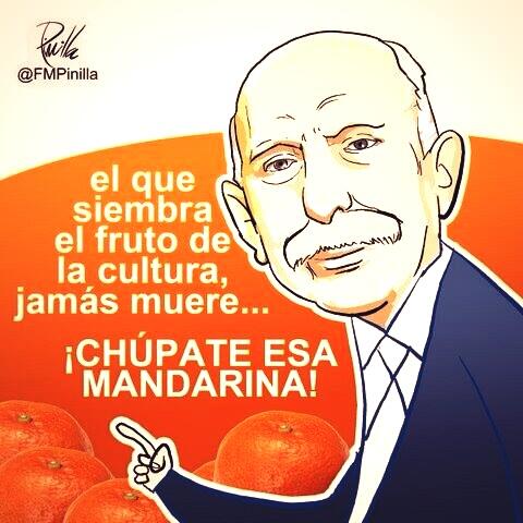 Nuestro caricaturista Fernando Pinilla realizó esta sentida gráfica en honor a Óscar Yanes ¡Chúpate esa mandarina!