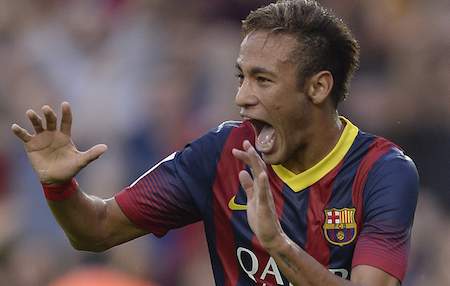 foto *** AP808395425787.jpg***** Neymar, que está brillando en sus primeros meses en el Barcelona, consiguió su tanto en el 19