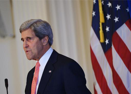 El secretario de Estado de EE. UU, John Kerry, durante una reunión en la OEA en Washington, el 18 de noviembre de 2013.
AFP / MANDEL NGAN