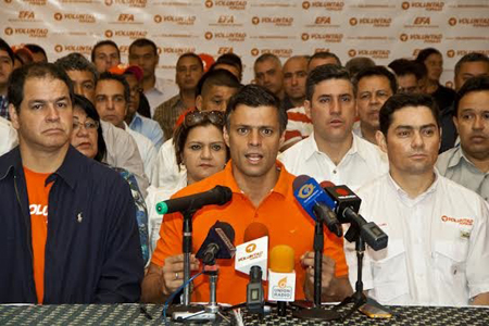 López indicó "nosotros estamos llamando al pueblo a encontrarnos en la calle, nuestra estrategia es la no violencia"
CORTESIA / JORGE DIAZ