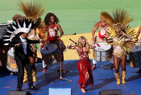 Shakira actuó por tercer mundial consecutivo