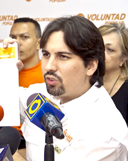 Freddy Guevara, coordinador político nacional adjunto de la organización Voluntad Popular