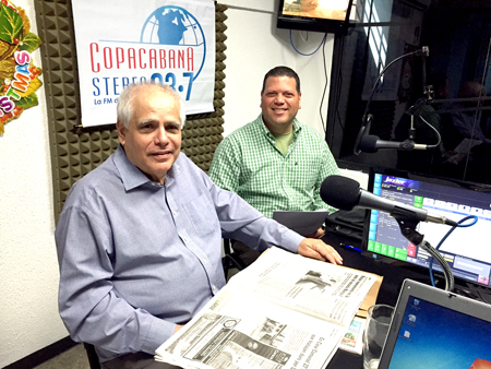 Diputado a la Asamblea Nacional, Enrique Mendoza, con el periodista Emilio Materán conductor del programa Almorzando con Emilio