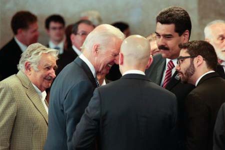 Maduro estuvo acompañado en su breve conversación con Biden, por su homólogo uruguayo, José Mujica.
CORTESIA / AVN