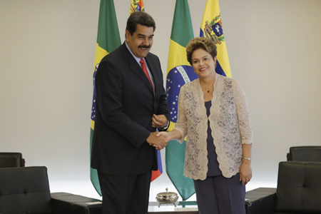 Maduro dijo que Venezuela y Brasil pretenden “dinamizar” sus relaciones a todos los niveles y principalmente en el ámbito de las inversiones y de la cooperación industrialCORT. REUTERS