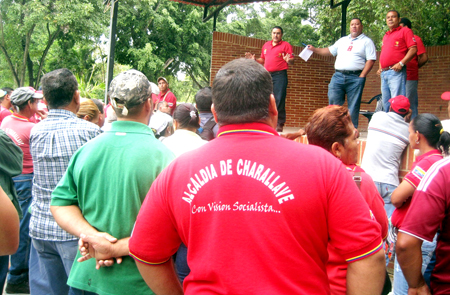 Los trabajadores se congregaron en el parque El Bosque de Charallave