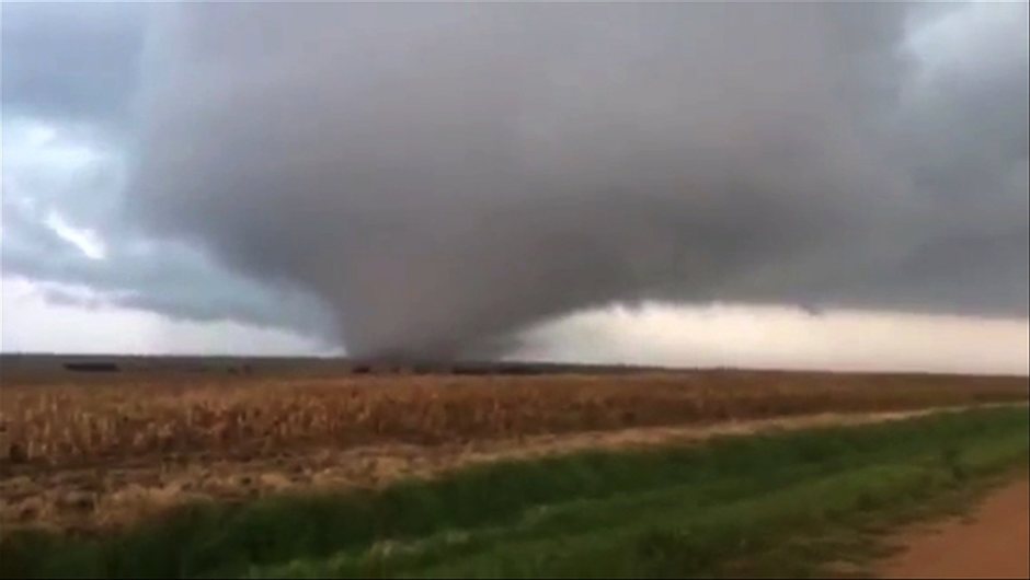 A large, wedge tornado was captured on video near the town of Hardy, Nebraska on May 6, 2015. The tornado was part of a storm system that produced severe weather in many midwestern states.