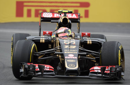 Pastor Maldonado of Venezuela races during practice for the Canadian Formula One Grand Prix on June 5, 2015, in Montreal. AFP PHOTO/DON EMMERT