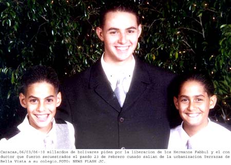 John, Kevin y Yeison Faddoul, de 17, 13 y 12 años de edad, junto con su chofer, Miguel Rivas, fueron secuestrados el 23 de febrero de  2006 y posteriormente asesinados.