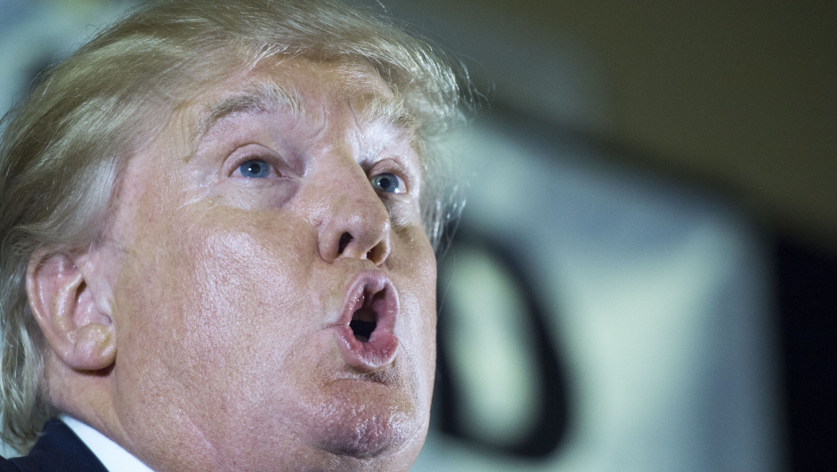 US presidential hopeful Donald Trump delivers remarks at the Maryland Republican Party's 25th Annual Red, White & Blue Dinner on June 23, 2015 at the BWI Airport Marriott in Linthicum, Maryland.        AFP PHOTO / PAUL J. RICHARDS        (Photo credit should read PAUL J. RICHARDS/AFP/Getty Images)