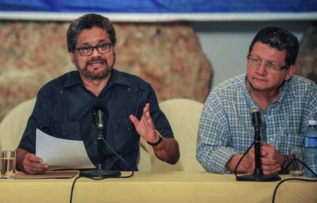 Iván Márquez, que es también número dos de las FARC, precisó en La Habana que sólo estaba "hablando de una aspiración".AFP / YAMIL LAGE