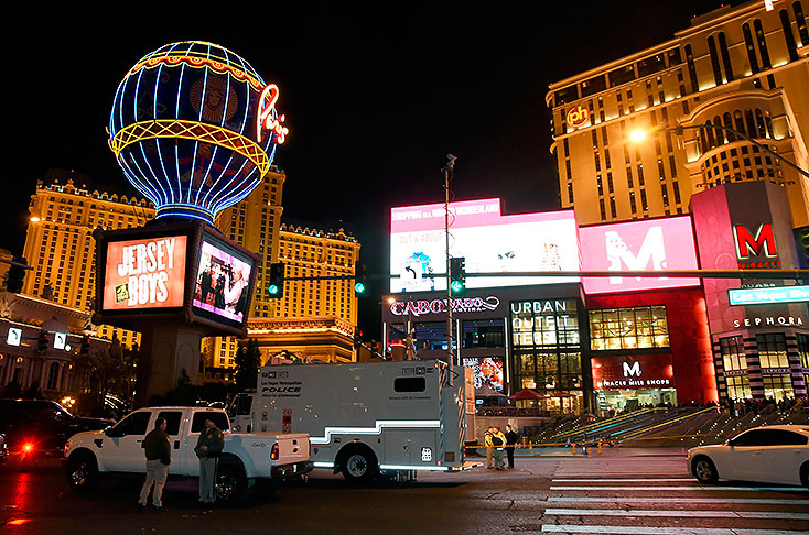 Las Vegas Strip, la principal avenida de esta ciudad estadounidense donde una mujer atropelló a una multitud de gente.