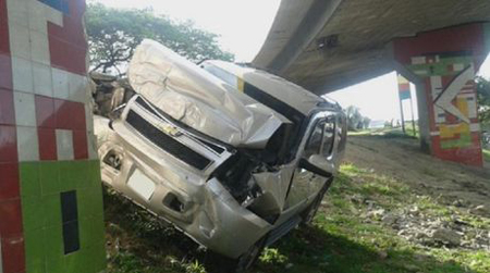 La camioneta donde se trasladaba Hidalgo