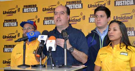 Julio Borges anunció que Primero Justicia presentará hoy a la MUD las propuestas que llevará el 5 de enero a la Unidad.