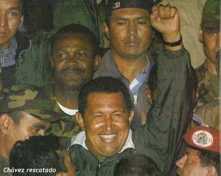 Chávez fue rescatado y restituido en el poder el 13 de abril de 2002