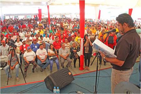 Aspecto de la plenaria de la Asamblea de los Movimientos Sociales del Transporte, realizada el pasado 3 de abril de 2016