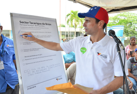 Capriles estuvo este sábado en la región de Barlovento