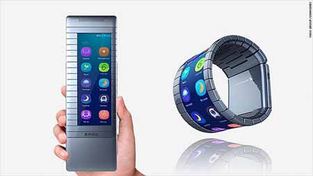 La pantalla flexible usa grafeno, el material más delgado del mundo, que también es fuerte, ligero, transparente y flexible.
