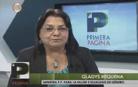 Gladys Requena, ministra para la Mujer e Igualdad de Género.