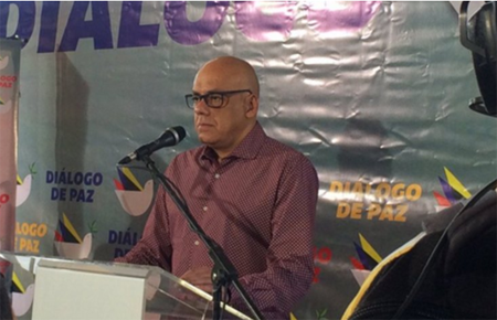 Jorge Rodríguez: “Los 5 puntos del diálogo fueron firmados por los partidos PJ, UNT y AD”.DESPACHO DE LA PRESIDENCIA