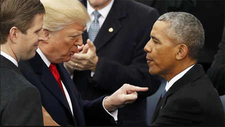 "Terrible! Me acabo de enterar que Obama había pinchado mis líneas en la Trump Tower justo antes de la victoria", escribió Trump en Twitter el sábado. "Esto es McCartismo".n Andrew Beaty / AFP