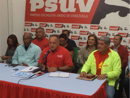 Diosdado Cabello: “En el PSUV rechazamos las acciones violentas de la oposición en El Valle”.