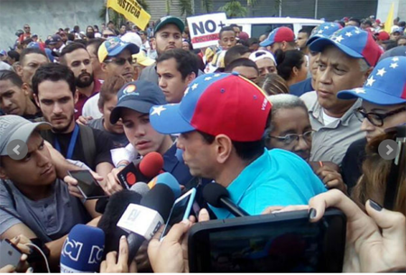 Carriles: “Desde el golpe que dio Maduro van 9 personas asesinadas, más de 500 detenidas y aumenta la lista de presos políticos”.