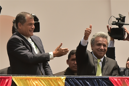 Lenín Boltaire Moreno, paladín de causas sociales, sucederá al carismático y temperamental Rafael Correa en la presidencia de Ecuador.RODRIGO BUENDIA / AFP