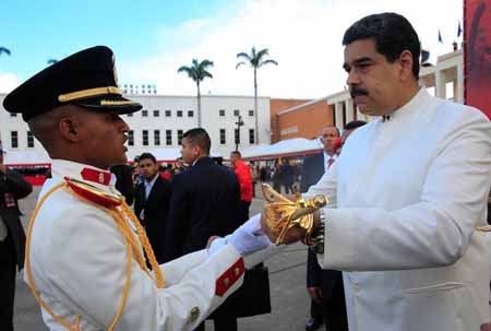 El Presidente estuvo ayer en el patio de la Academia Militar de Venezuela